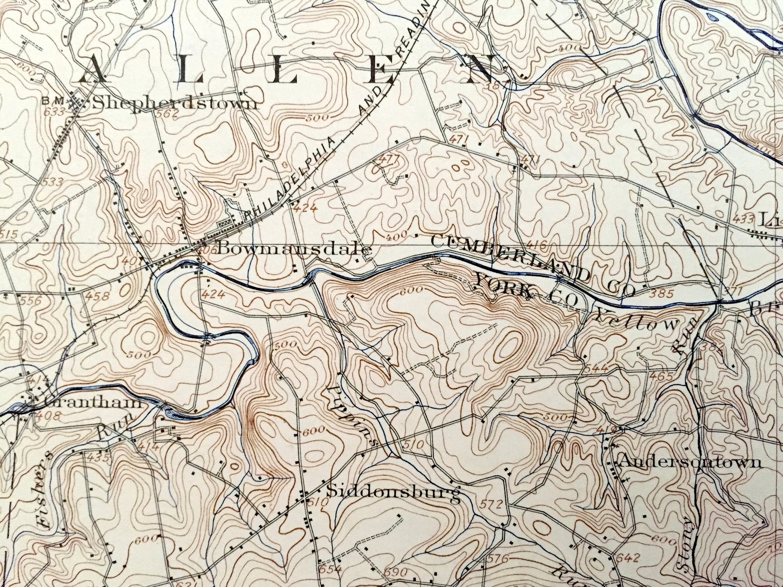 Antique New Cumberland Pennsylvania 1906 US Geological Survey Etsy