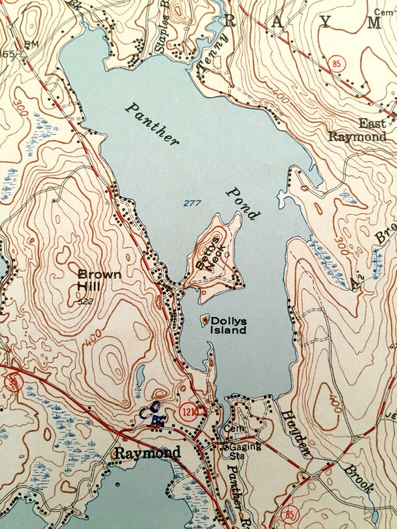 Antique Sebago Lake Maine 1957 US Geological Survey Etsy