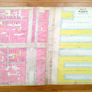 Antike Altstadt, Philadelphia, Pennsylvania 1908 Elvino V Smith Atlas Karte – Center City, Chinatown, Franklin Square, Market Street, PA PHL