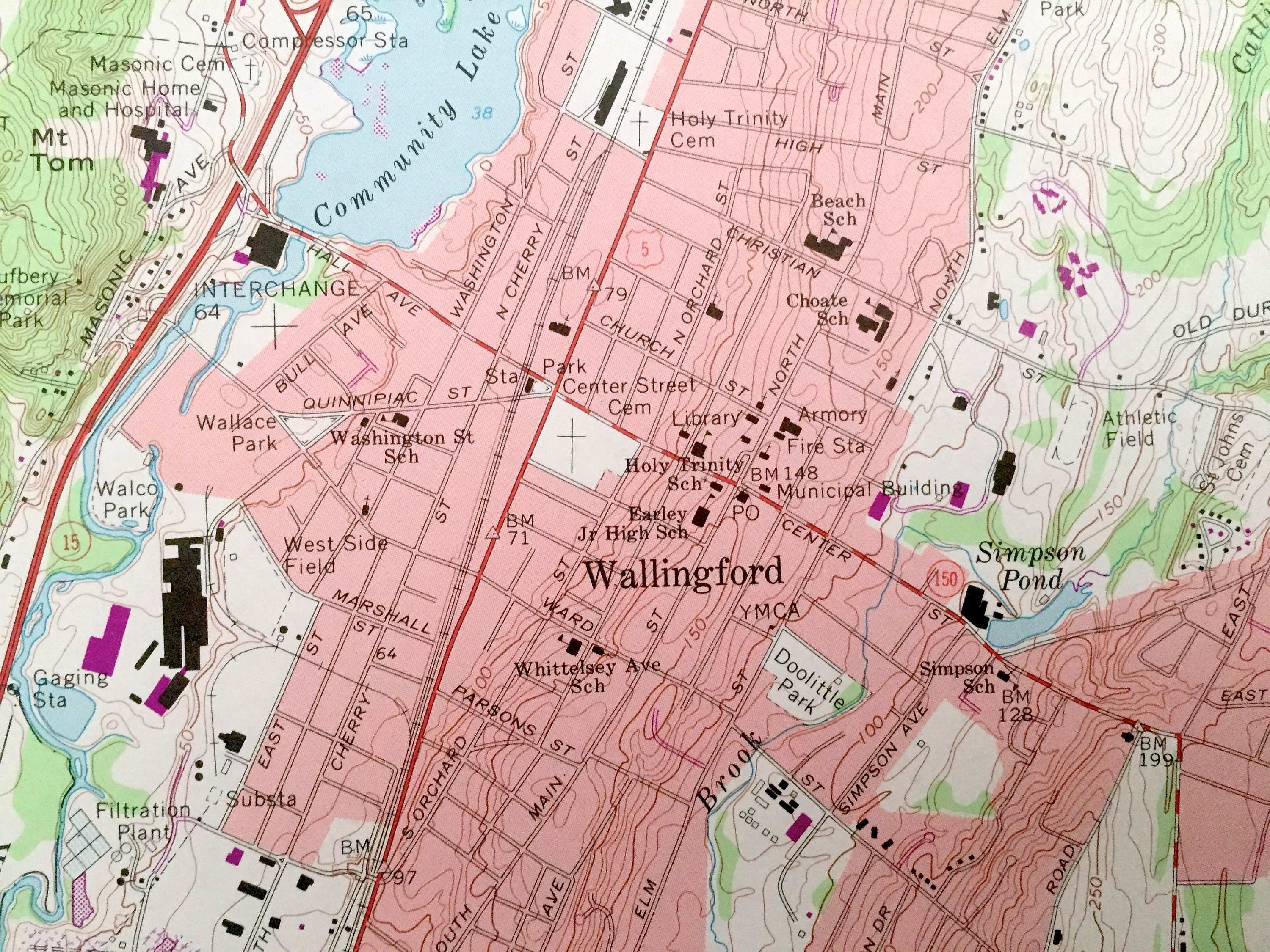 Antique Wallingford Connecticut 1967 US Geological Survey Etsy UK