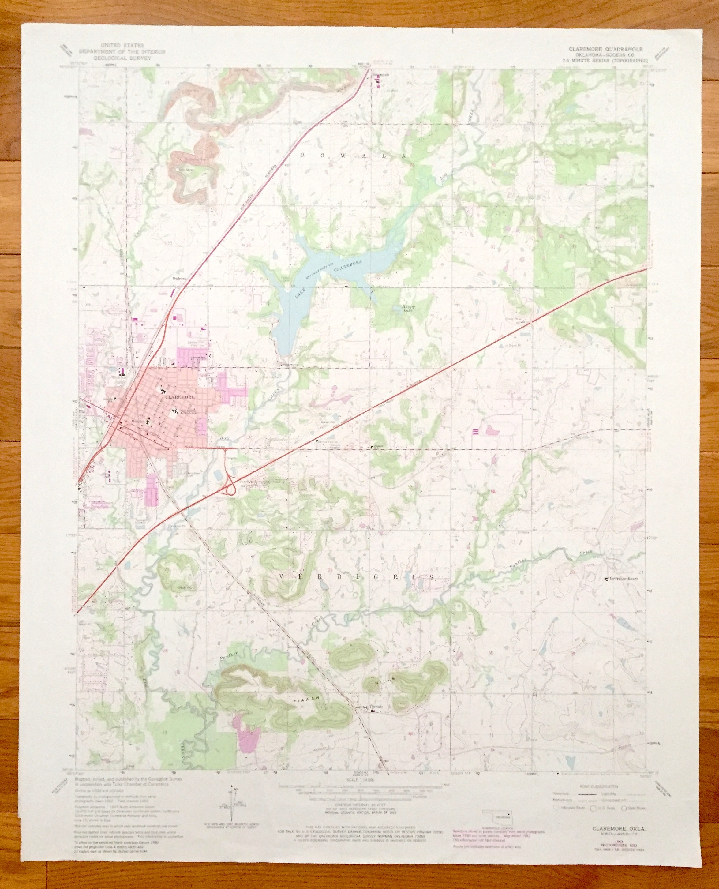 Antique Claremore Oklahoma 1963 Us Geological Survey Etsy - 50