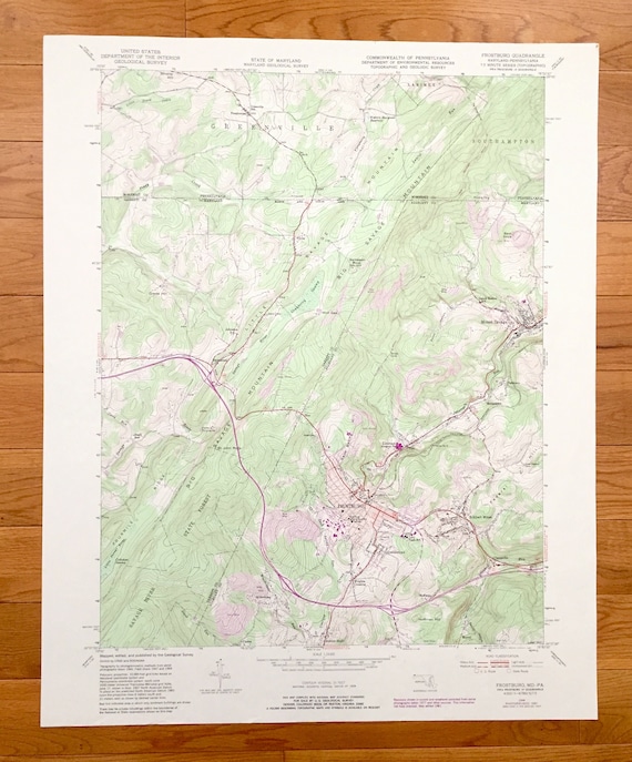 Antique Frostburg Maryland 1949 US Geological Survey Etsy