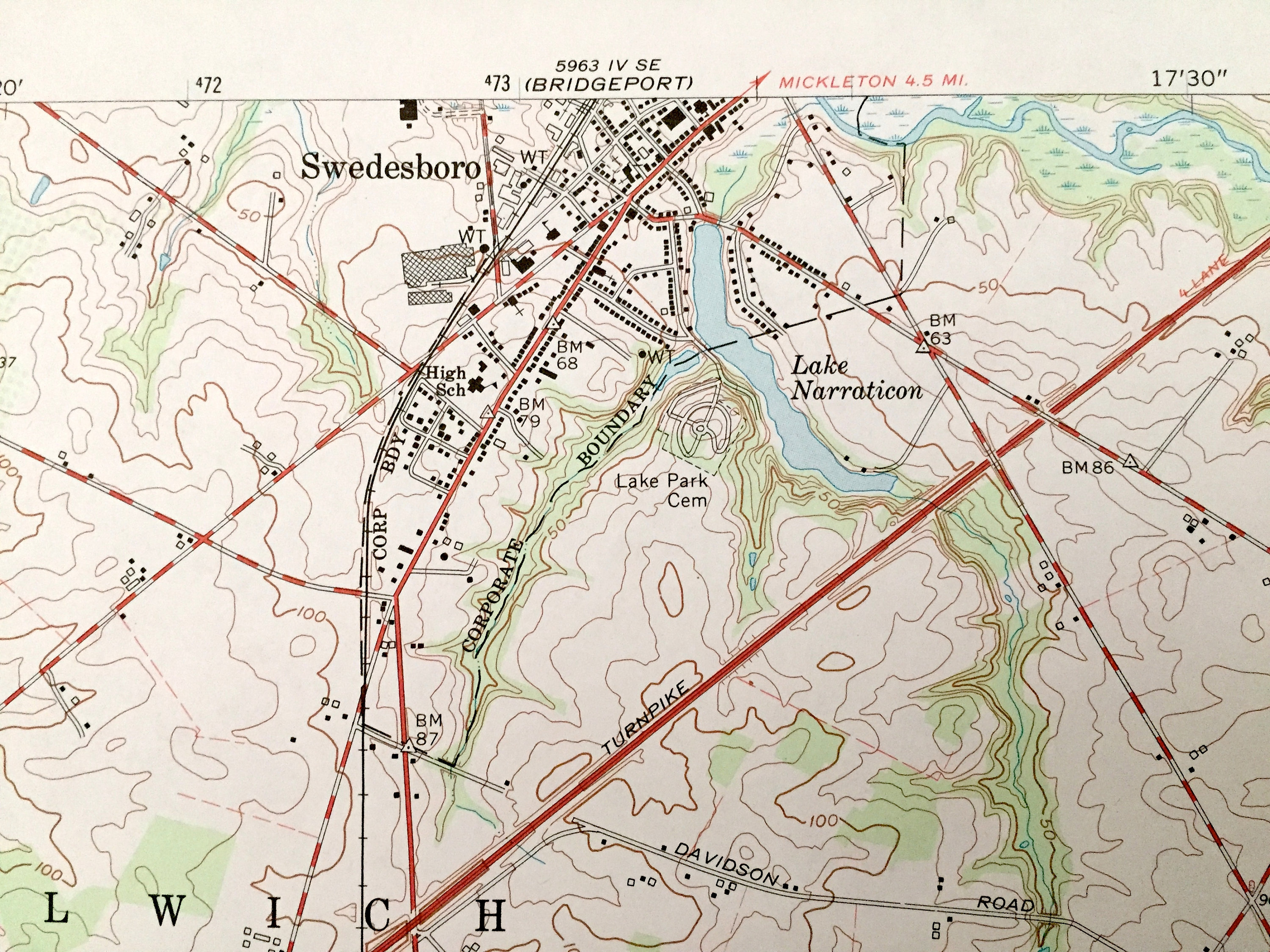 Antique Woodstown New Jersey 1967 US Geological Survey Etsy