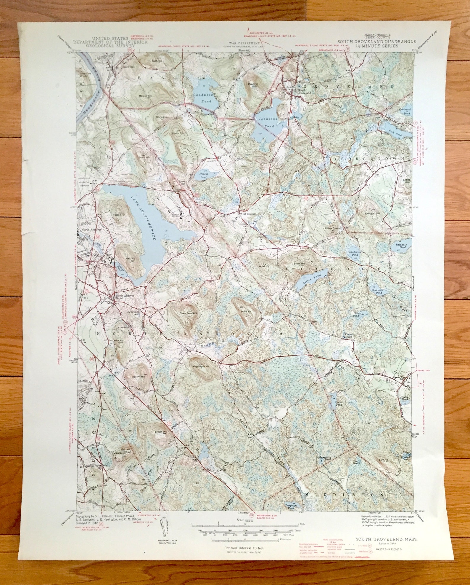 Antique Groveland Massachusetts 1944 US Geological Survey Etsy