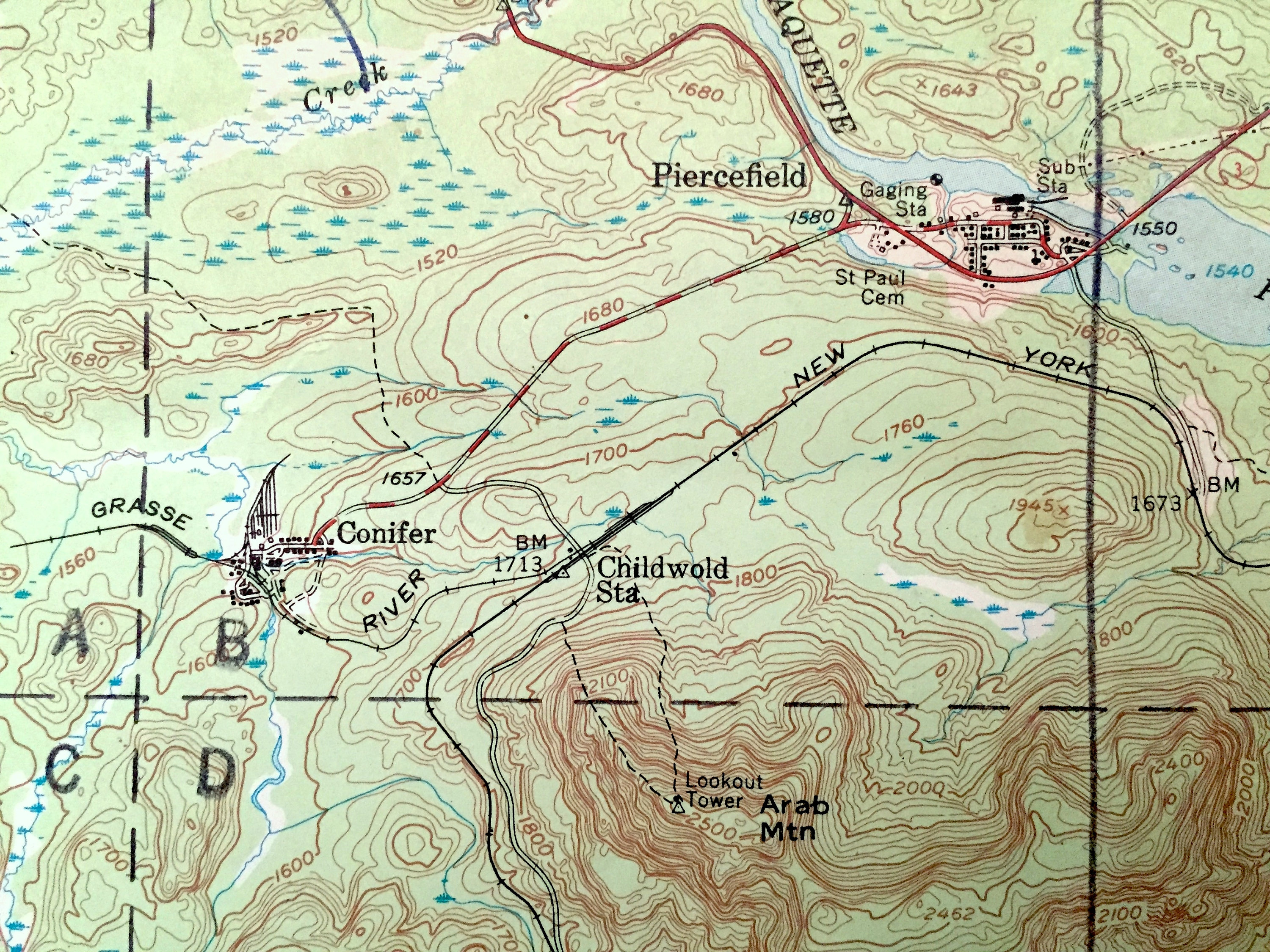 Antique Tupper Lake New York 1954 US Geological Survey Etsy