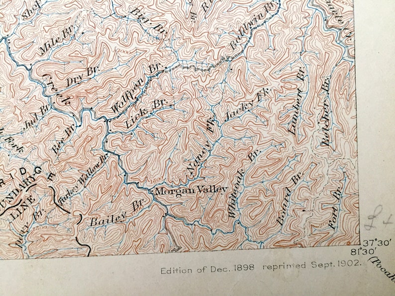 Antique Oceana West Virginia 1898 US Geological Survey Etsy