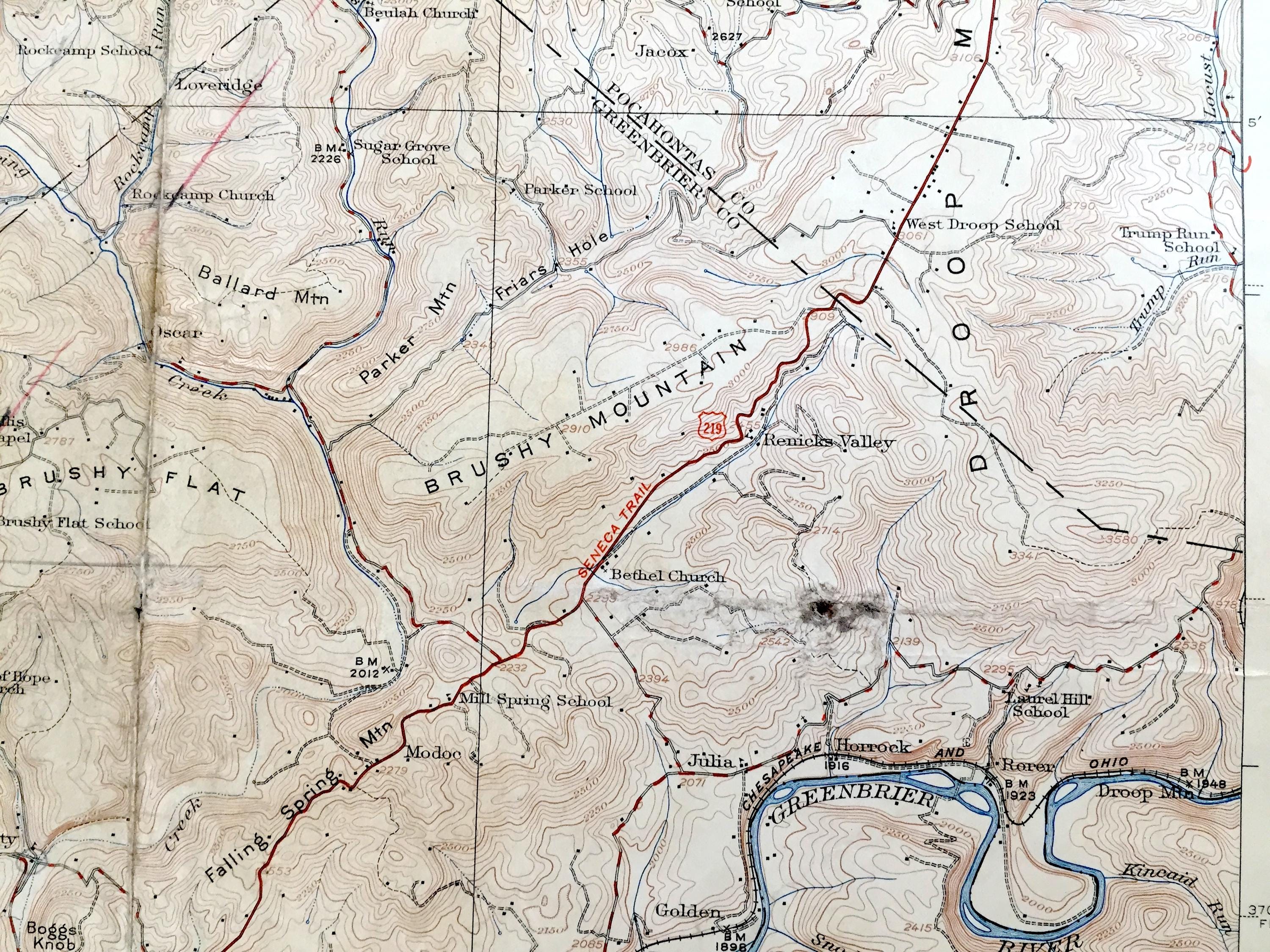 Kct Map Antique Lobelia, West Virginia 1939 US Geological Survey Topographic ...