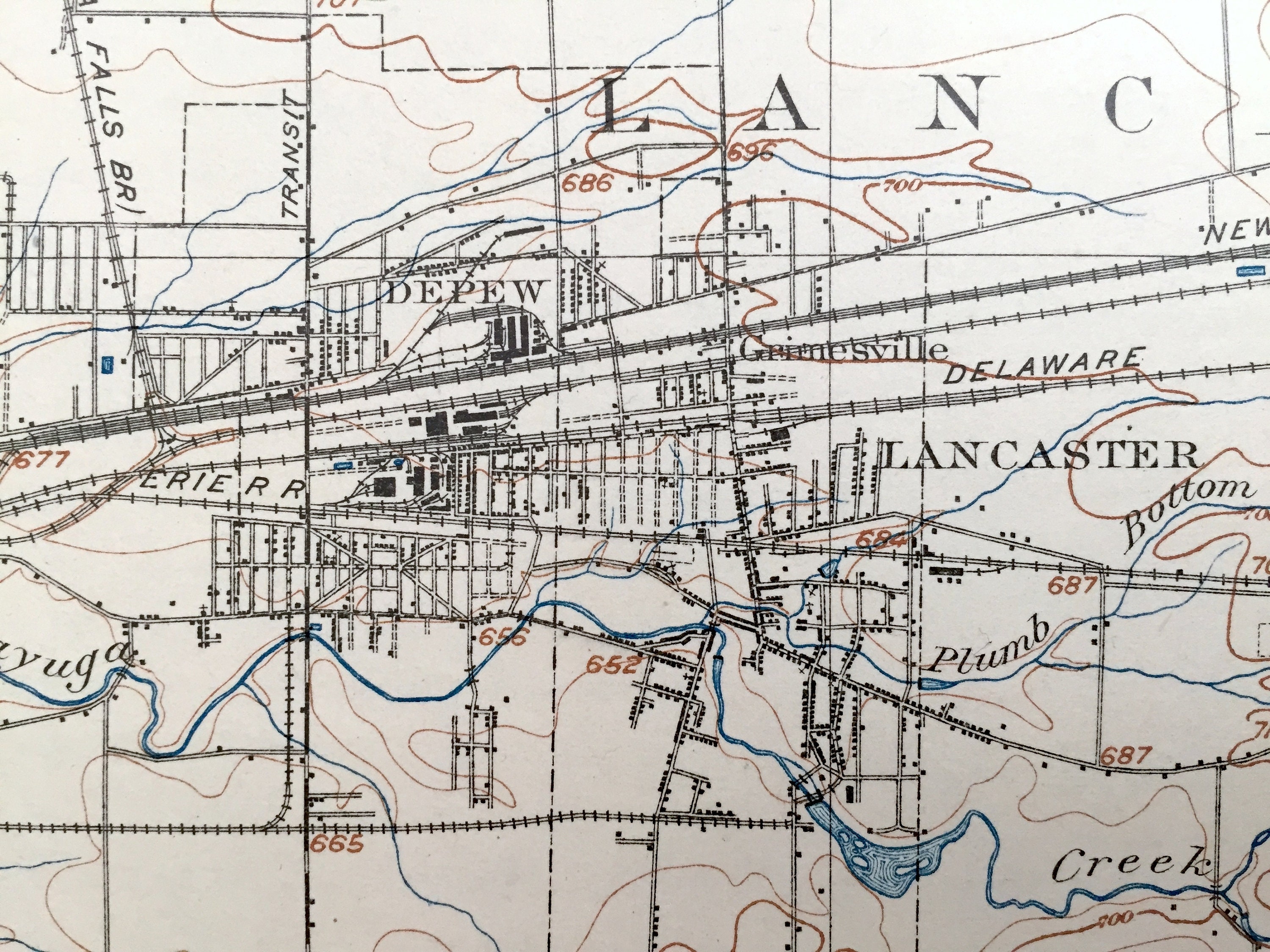 Antique Depew New York 1905 US Geological Survey Topographic Etsy