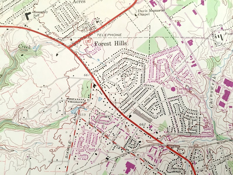 Antique Jeffersontown Kentucky 1964 US Geological Survey Etsy