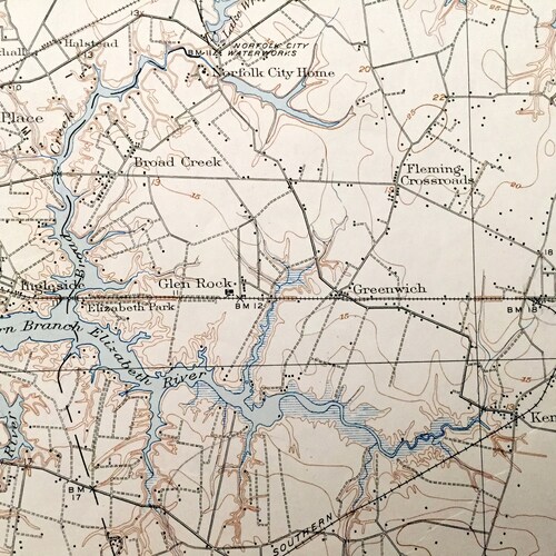 Antique Cape Henry, Virginia 1919 US Geological shops Survey Topographic Map – Princess Anne County, Beach, Oakwood, Oceania, Ocean View, Park, VA