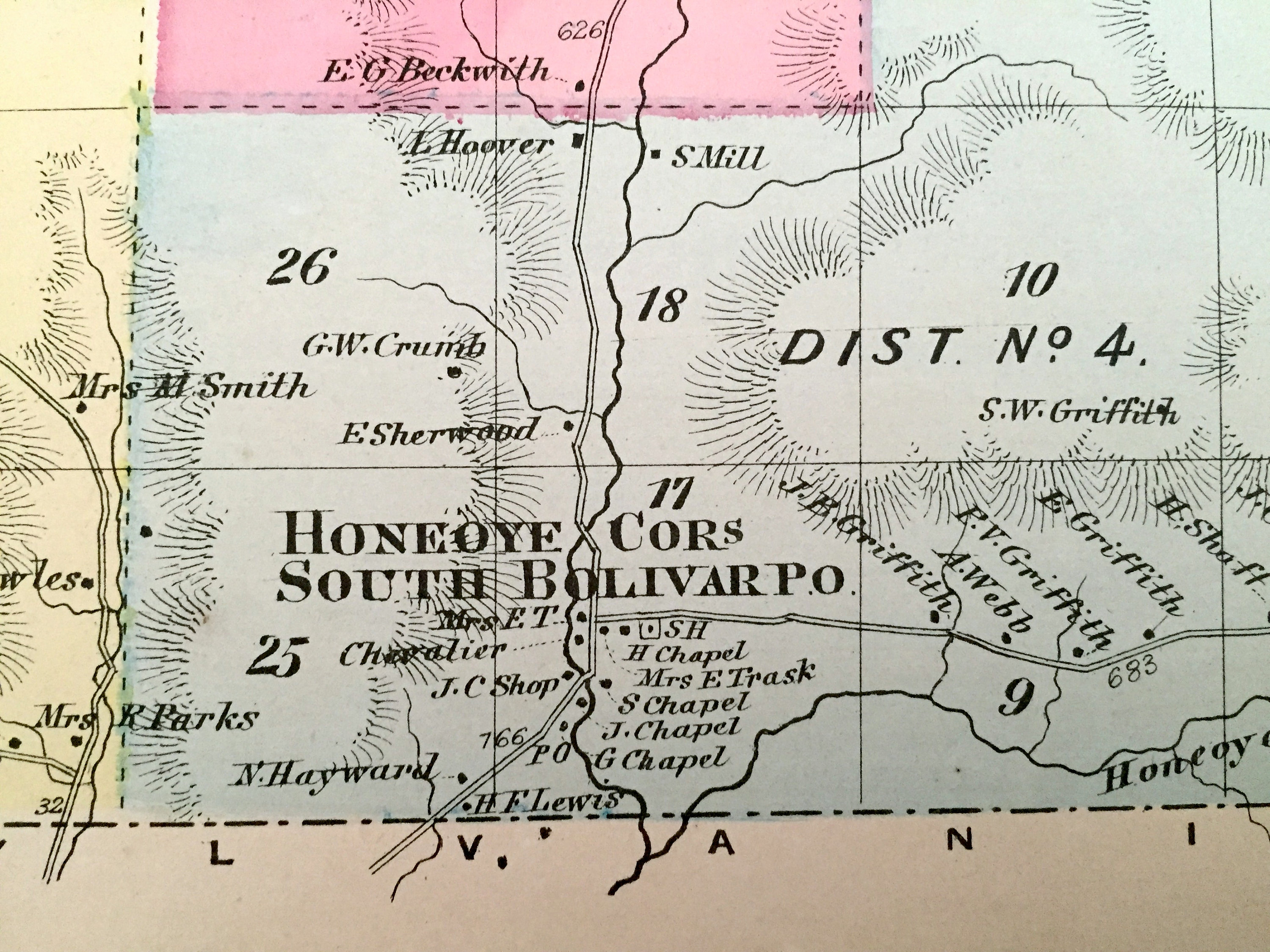 Antique 1869 Bolivar New York Map From D.G. Beers Atlas of Etsy UK