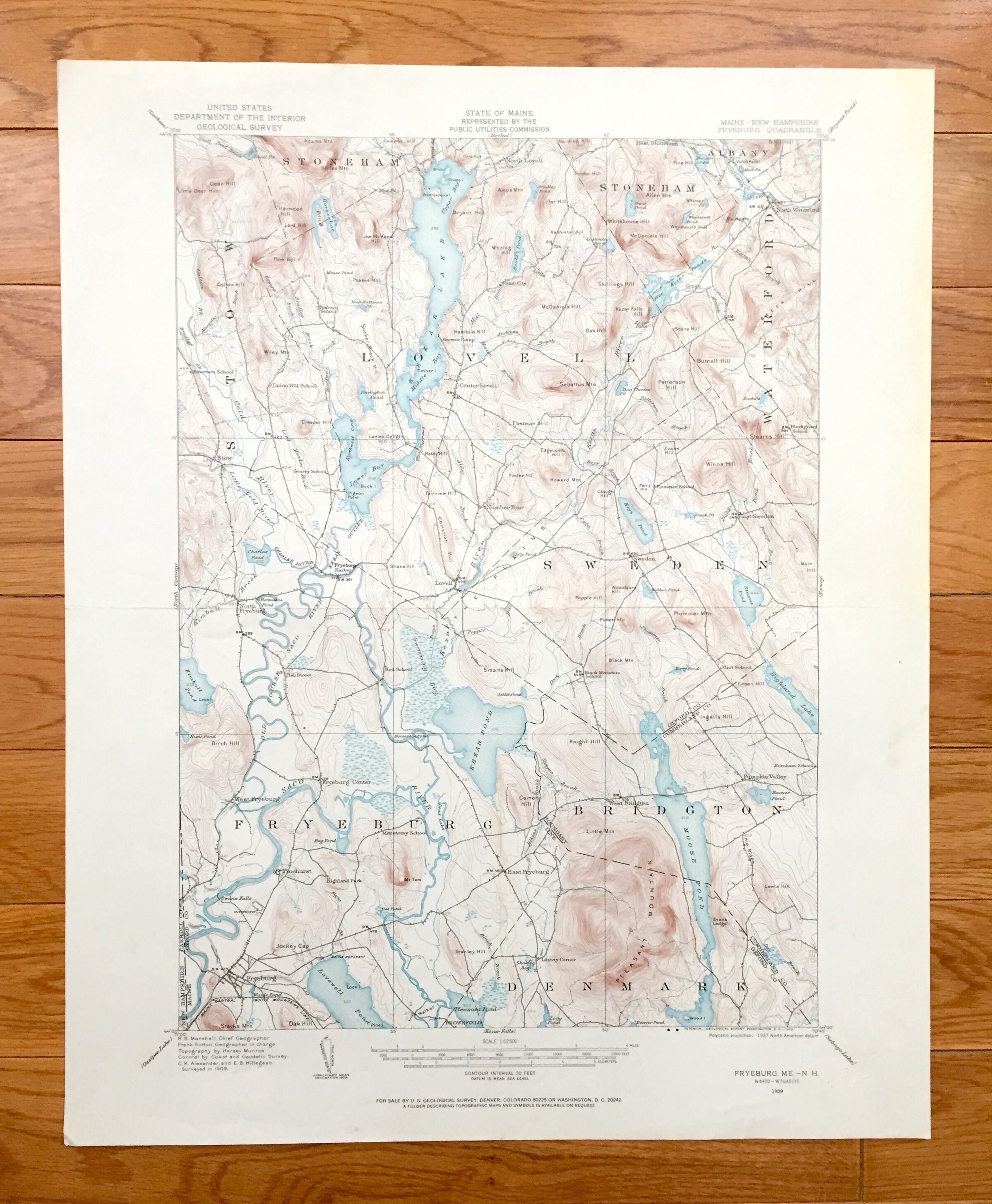 Antique Fryeburg Maine 1909 US Geological Survey Topographic Etsy