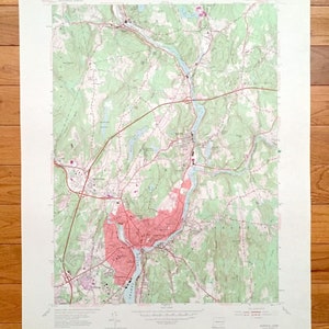 Antique Norwich, Connecticut 1954 US Geological Survey Topografische Kaart – New London County, Sprague, Lissabon, Franklin, Preston, Baltic, CT