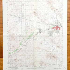 Antique Barstow, California 1956 US Geological Survey Mapa Topográfico – Condado de San Bernardino, Grandview, Lenwood, Río Mojave, Hinkley, CA
