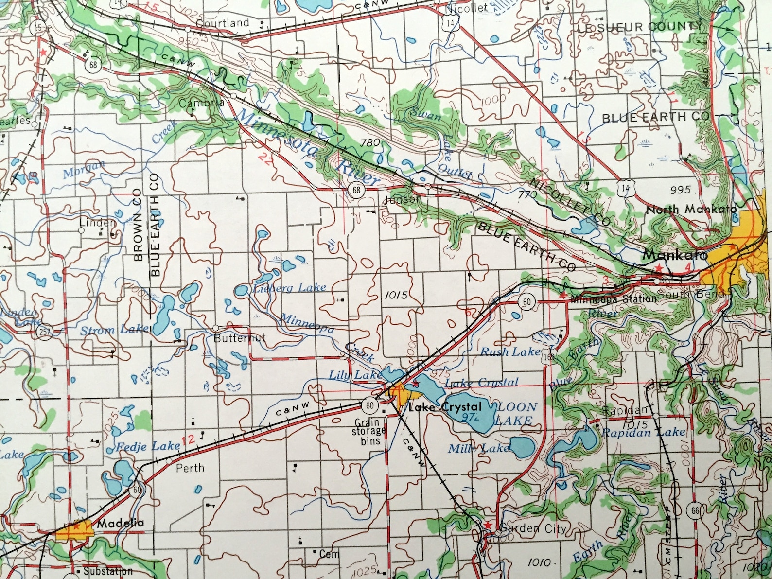 Antique New Ulm Minnesota 1953 US Geological Survey Mapa Etsy España