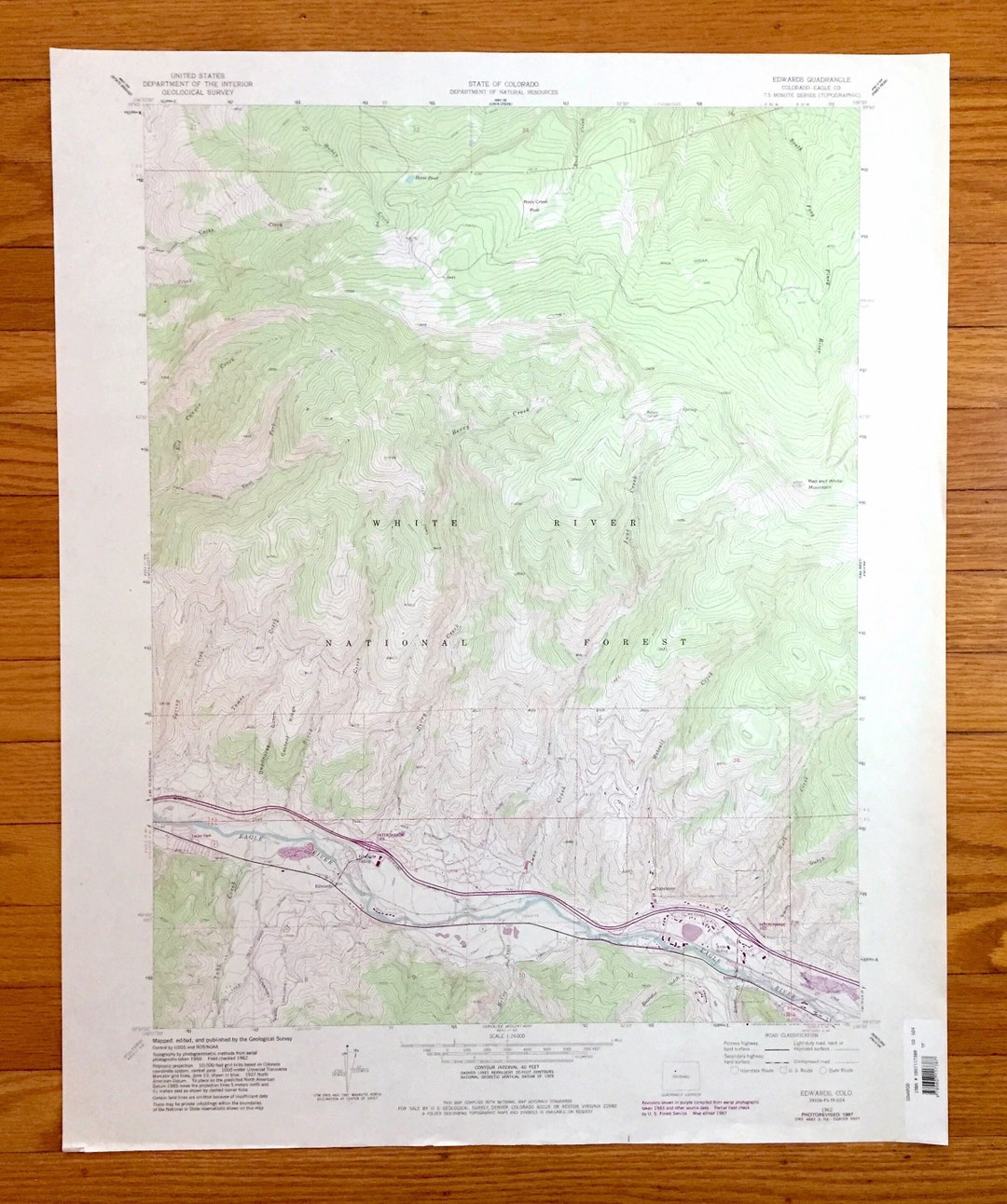 Antique Edwards, Colorado 1962 US Geological Survey Topographic Map ...