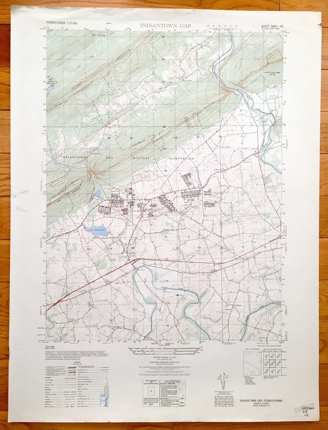 Antique Indiantown Gap Pennsylvania 1947 US Geological Survey Etsy UK