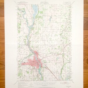 Antik St Cloud, Minnesota 1950 US 1950- 1950- Süsser Landkarte – Benton, Stearns, Sherburne County, Brockway, Le Sauk, Sauk Rapids MN
