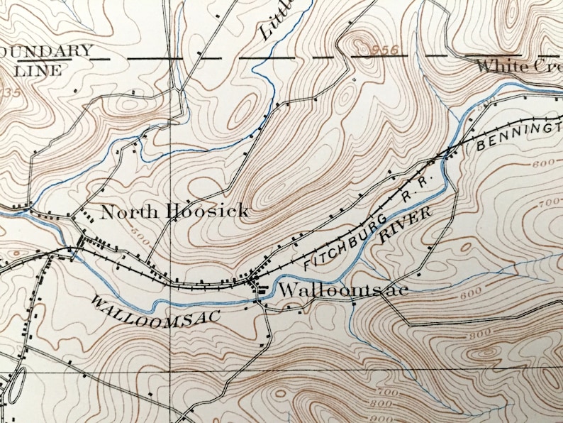 Antique Hoosick Falls New York 1897 US Geological Survey Etsy