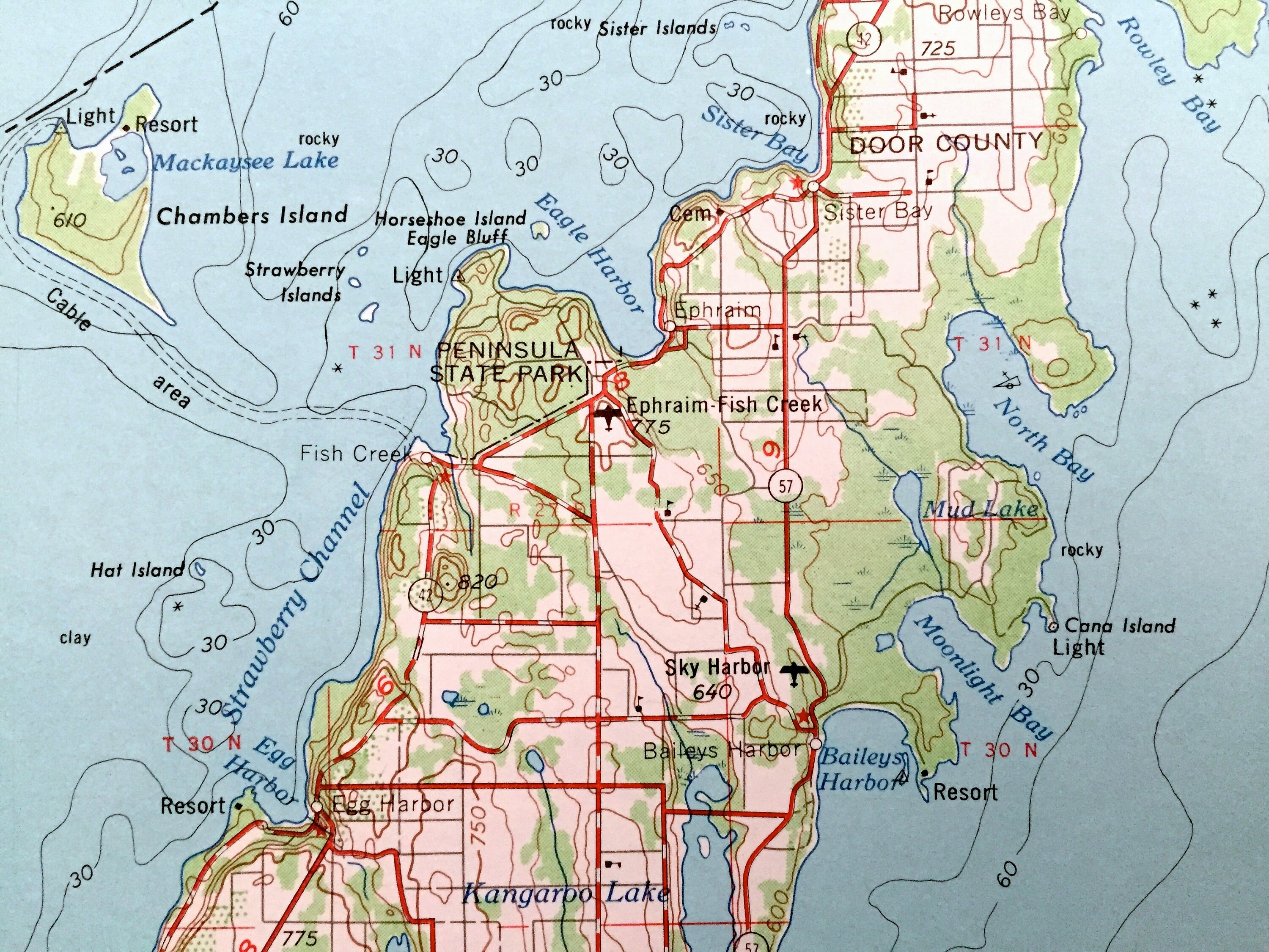 Antique Escanaba Michigan 1954 US Geological Survey Etsy