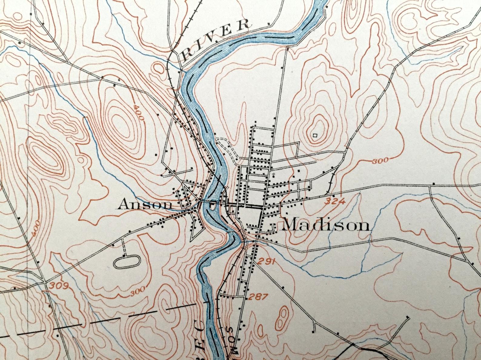 Antique Anson Maine 1904 US Geological Survey Topographic Map Etsy