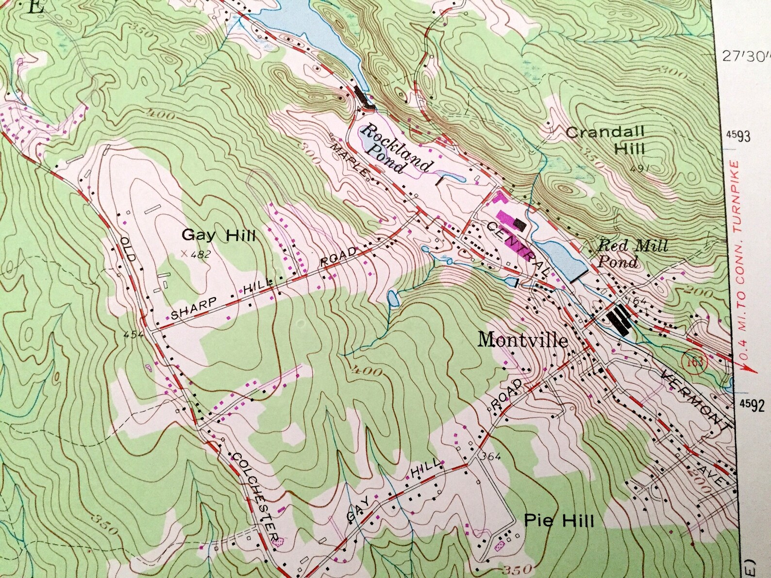 Antique Montville Connecticut 1958 US Geological Survey Etsy