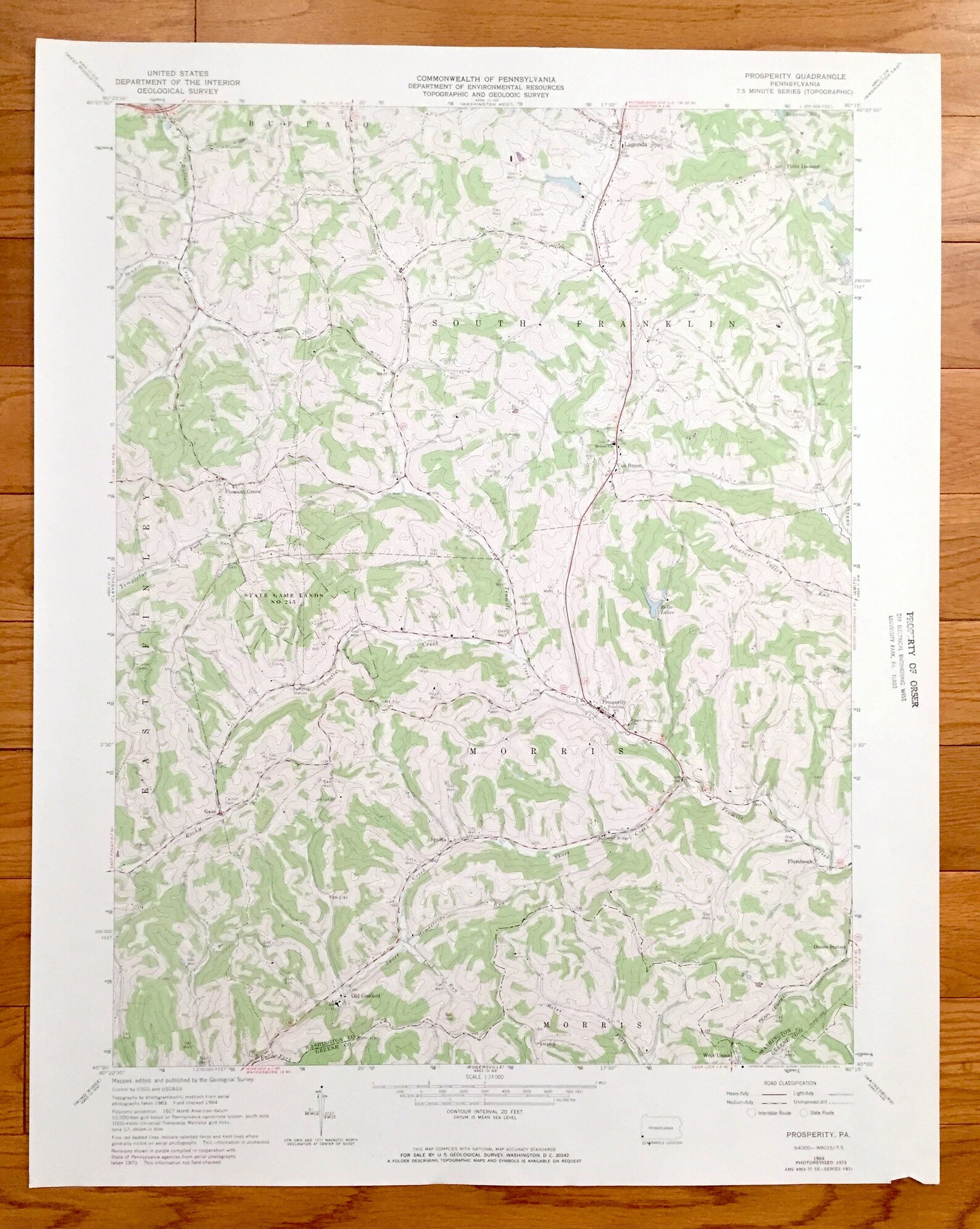 Antique Prosperity Pennsylvania 1964 US Geological Survey Etsy