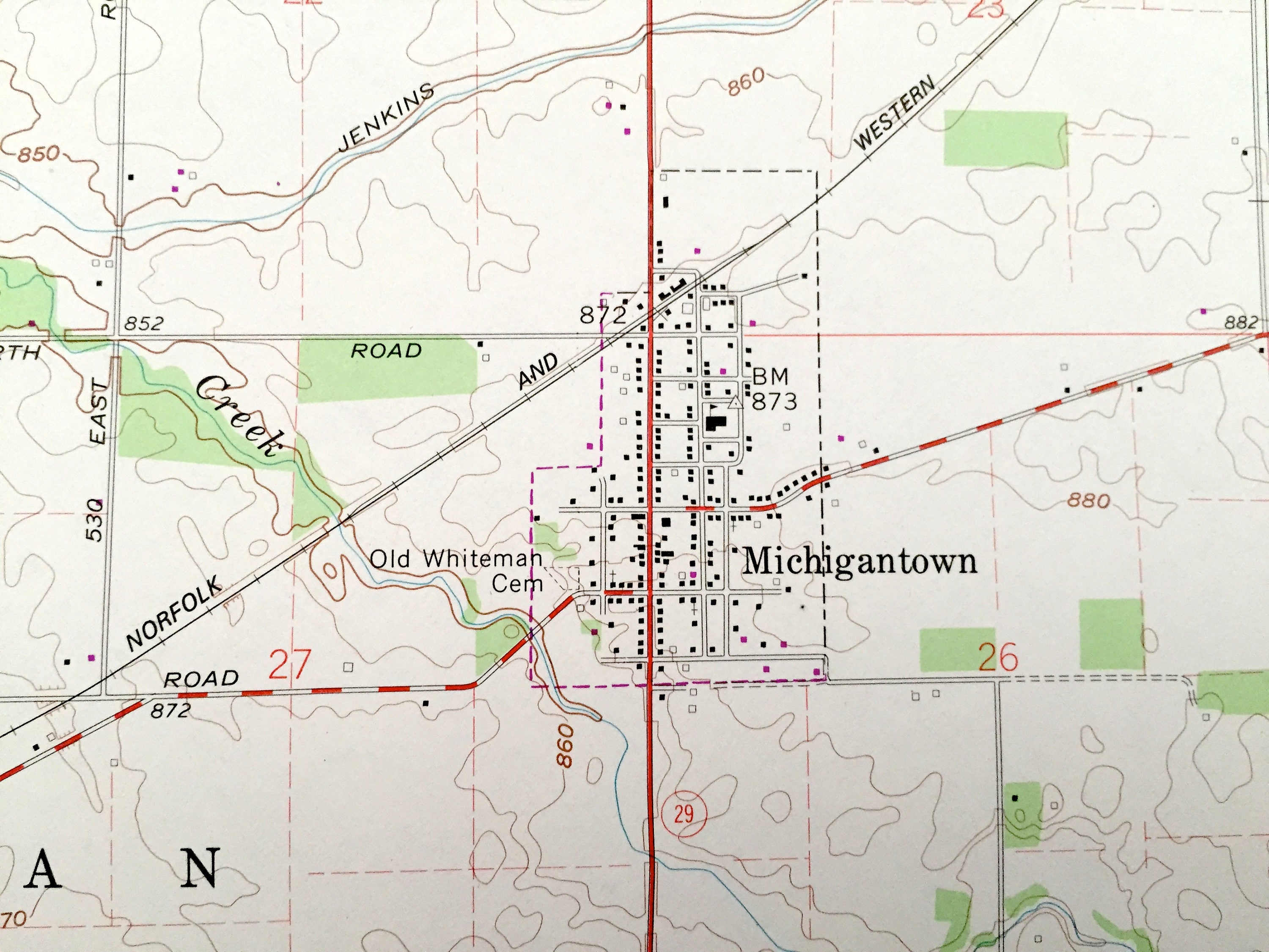 Antique Michigantown Indiana 1959 US Geological Survey Etsy España