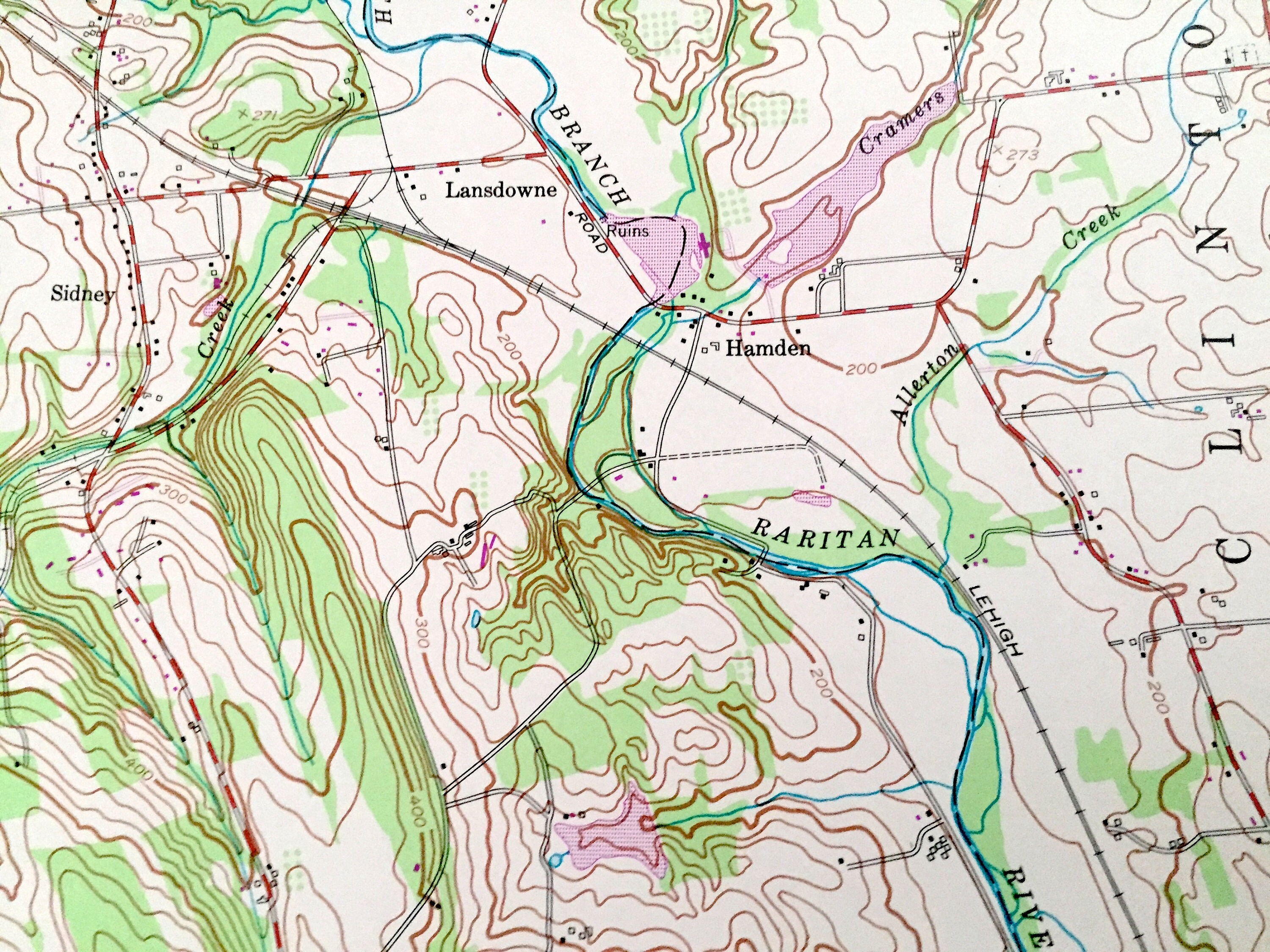 Antique Pittstown New Jersey 1955 US Geological Survey Etsy