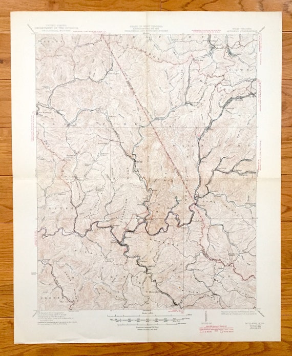 Antique Mullens West Virginia 1927 US Geological Survey Etsy