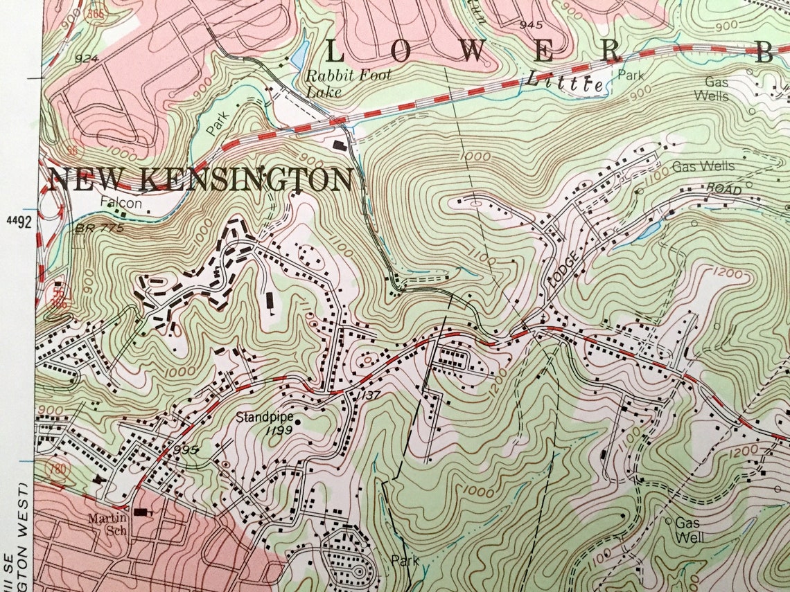 Antique New Kensington Pennsylvania 1993 US Geological Survey Etsy