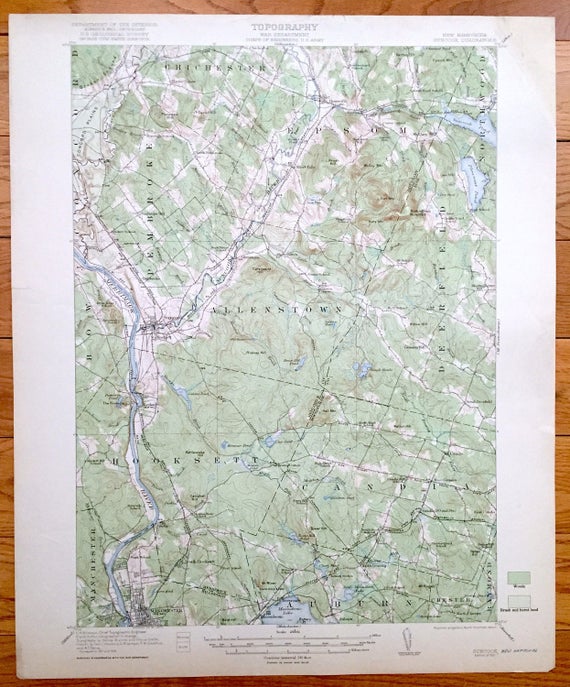 Antique Suncook New Hampshire 1921 US Geological Survey Etsy