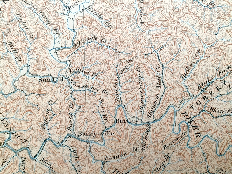 Antique Oceana West Virginia 1898 US Geological Survey Etsy