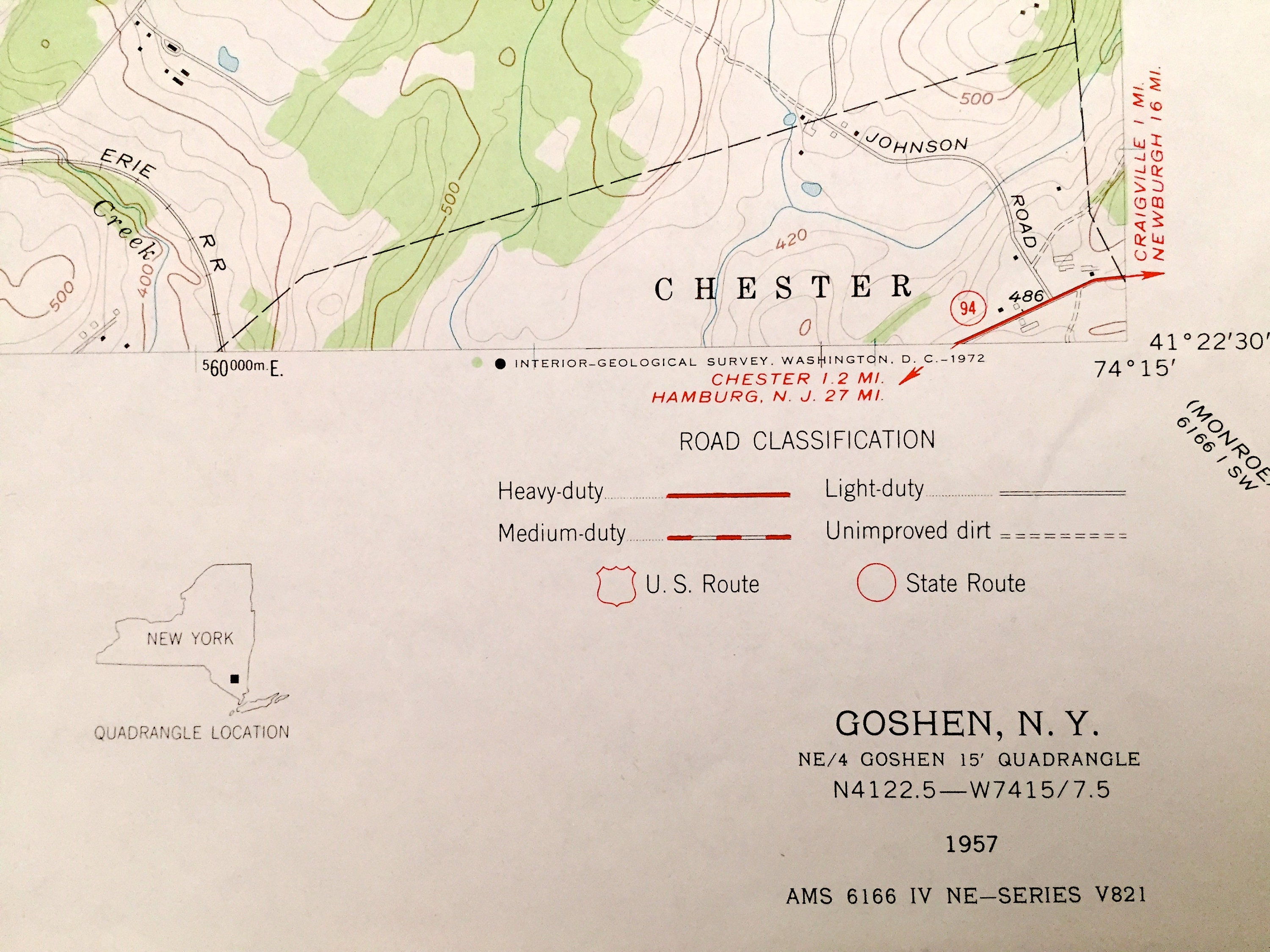 Antique Goshen New York 1957 US Geological Survey Topographic Etsy