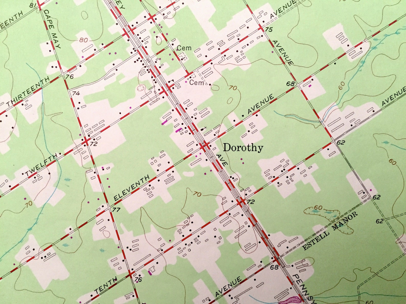 Antique Dorothy New Jersey 1956 US Geological Survey Etsy UK