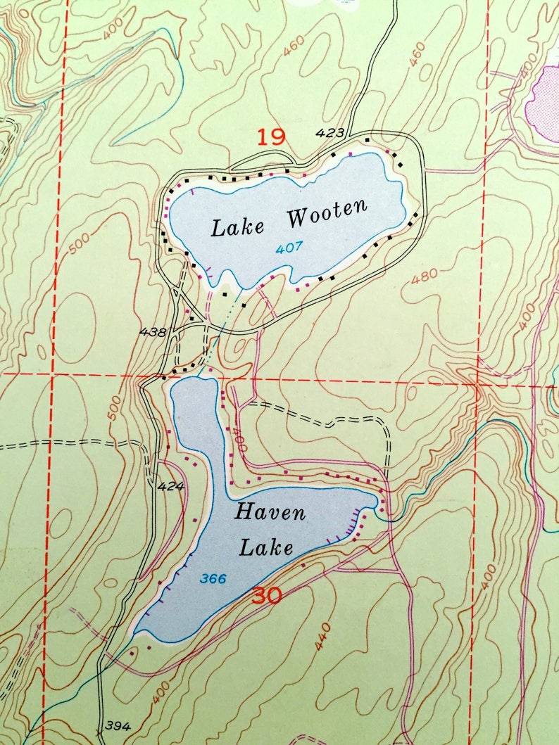 Antique Lake Wooten Washington 1953 US Geological Survey Etsy