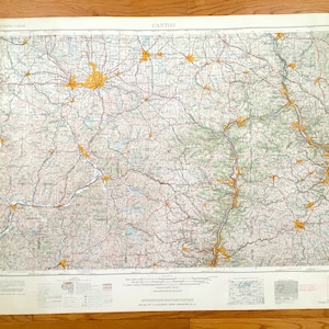 Antike Canton, Ohio 1962 US Geologische Übersicht Topographische Karte - Allianz, Massillon, Steubenville, Cambridge, Martins Ferry, Barberton