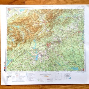 Antike SOWJETISCHE Knoxville, Tennessee 1972 Russland Army Survey Map – Greenville, South Carolina, Asheville, Great Smoky Mountains, North TN