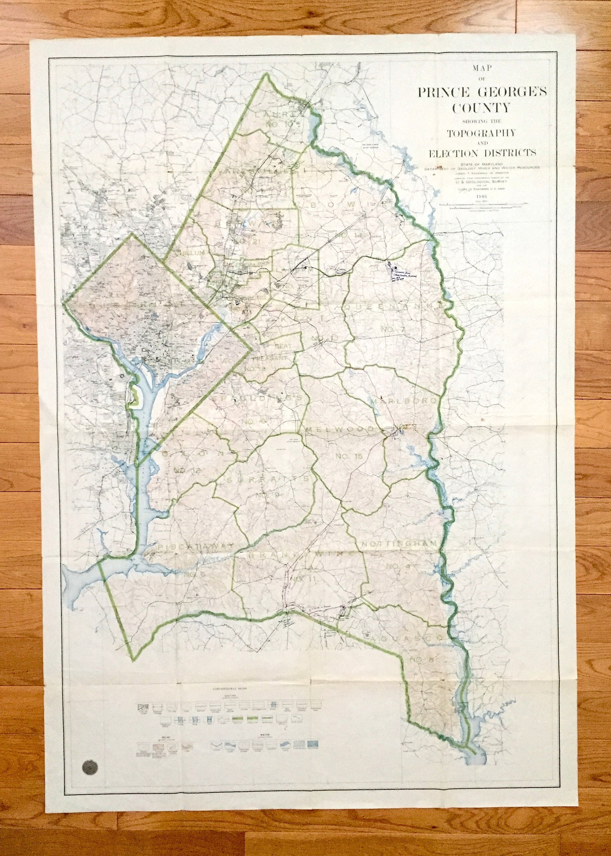 Antique Prince County Maryland 1946 Geological Survey Etsy