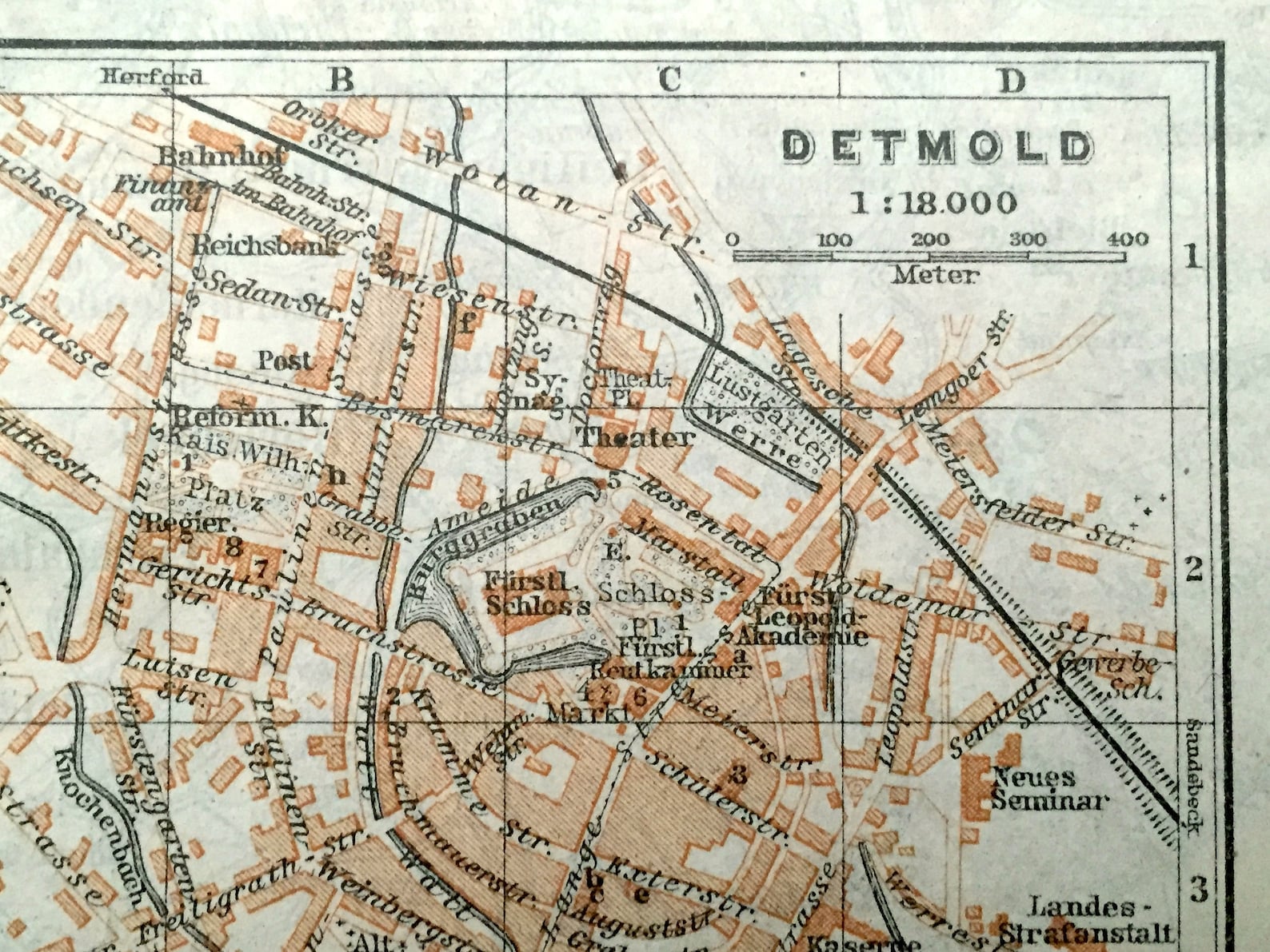 Antique 1925 Detmold Germany Map From Baedekers Guide Atlas - Etsy ...