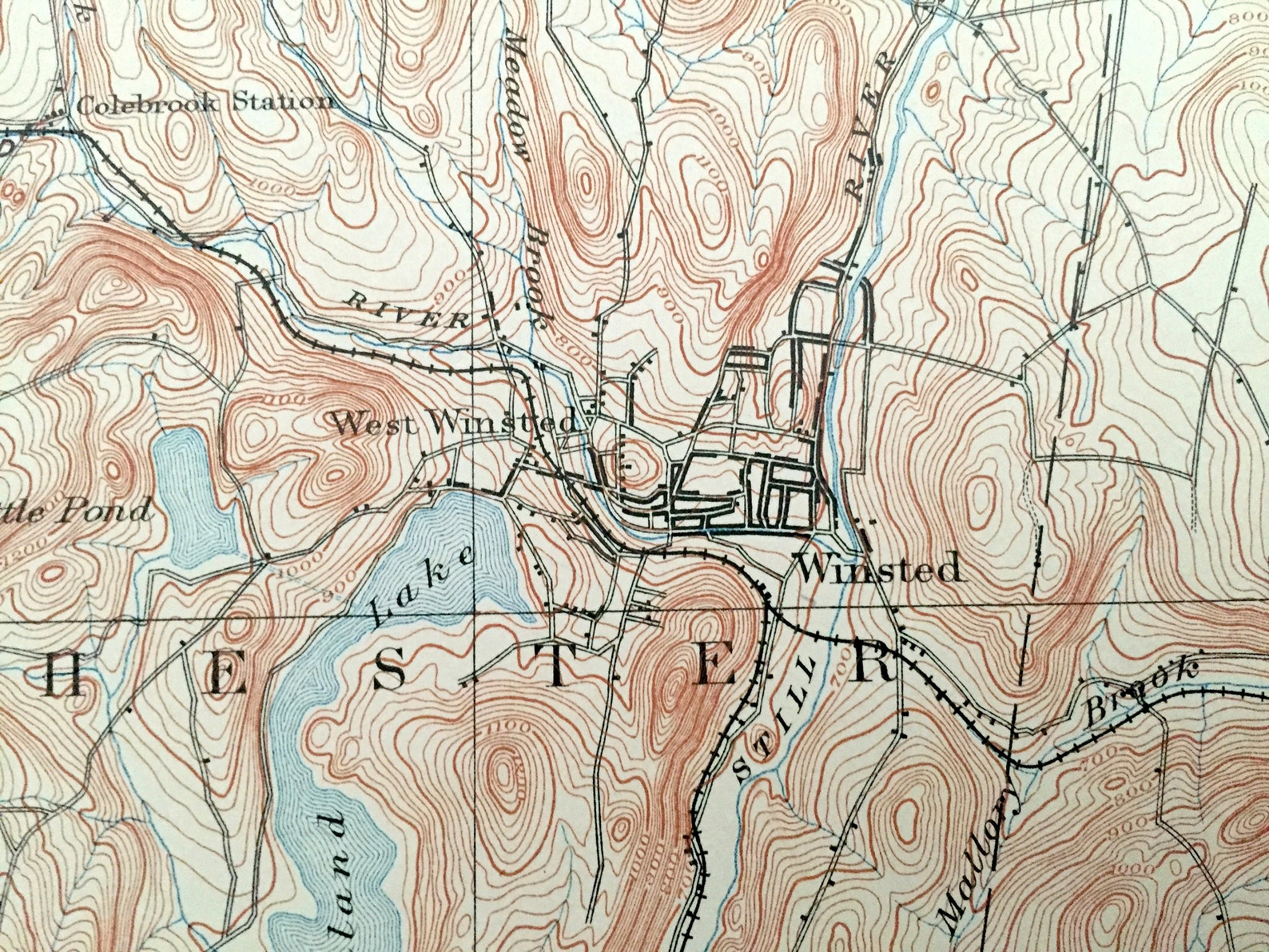 Antique Winsted Connecticut 1892 US Geological Survey Etsy
