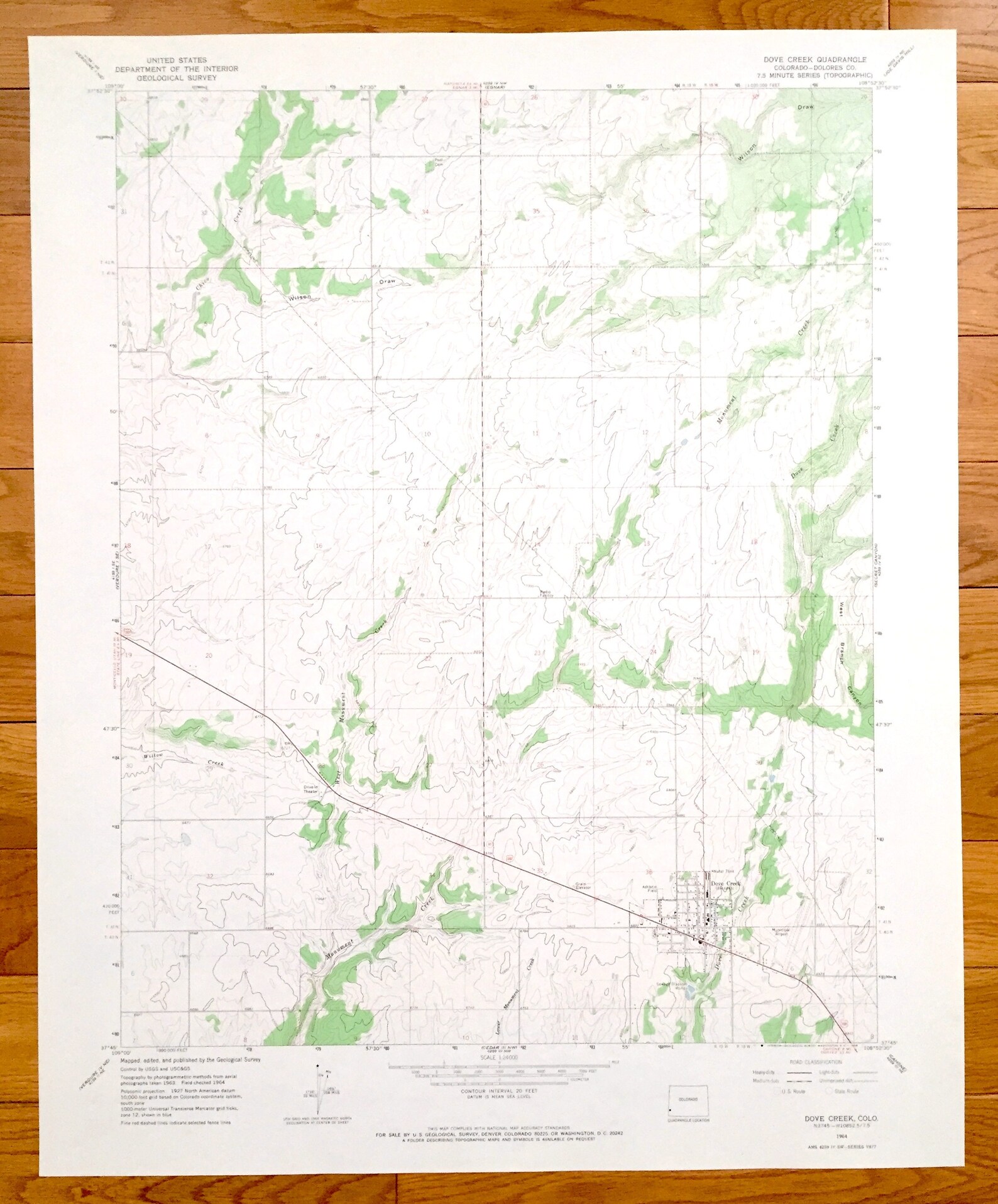 Antique Dove Creek Colorado 1964 US Geological Survey Etsy