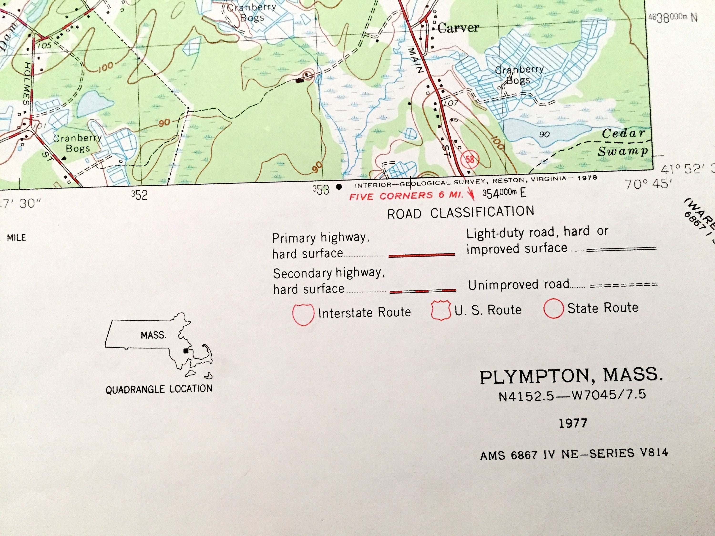 Antique Plympton Massachusetts 1977 US Geological Survey Etsy