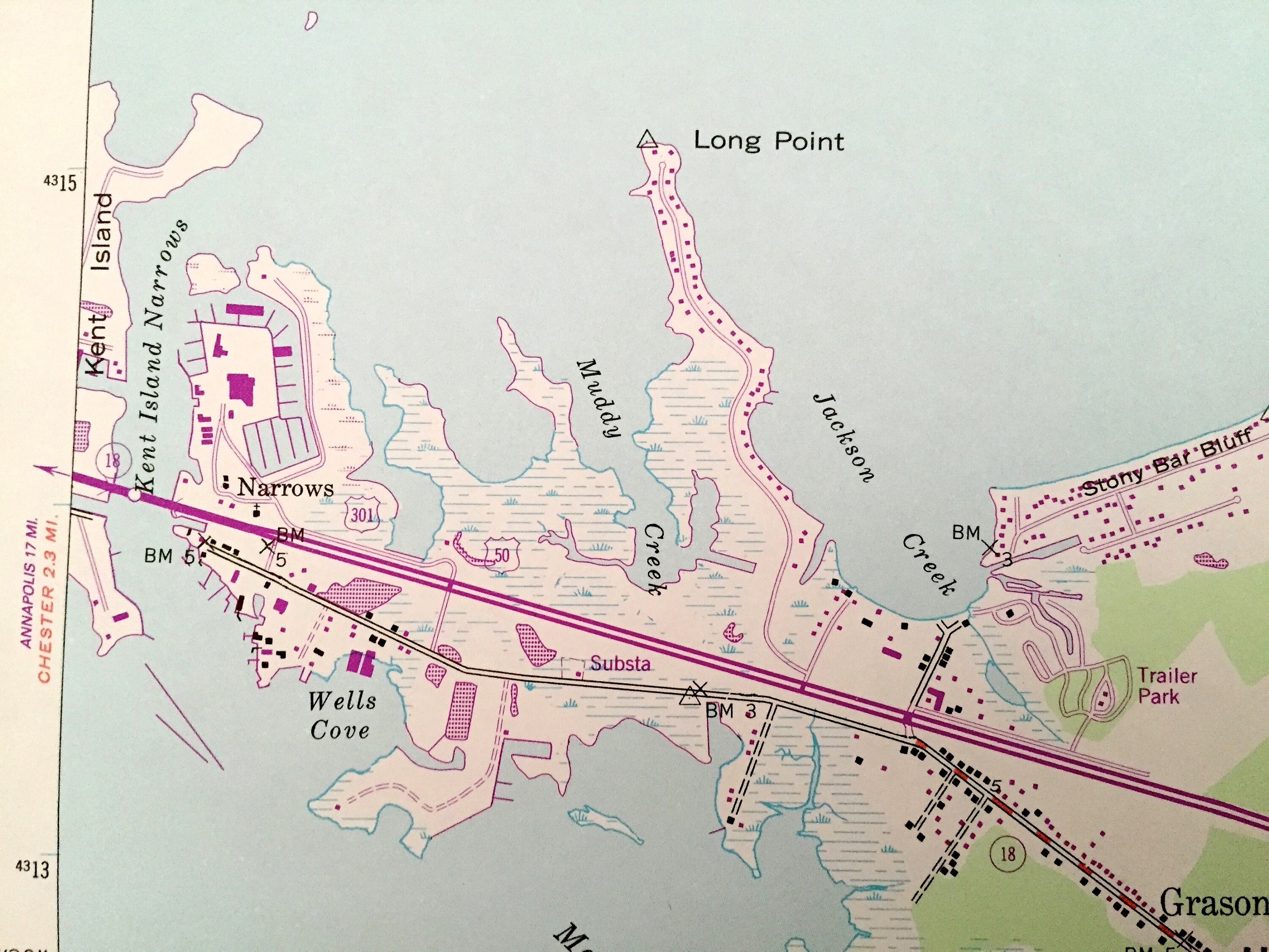 Antique Queenstown Maryland 1942 US Geological Survey Etsy