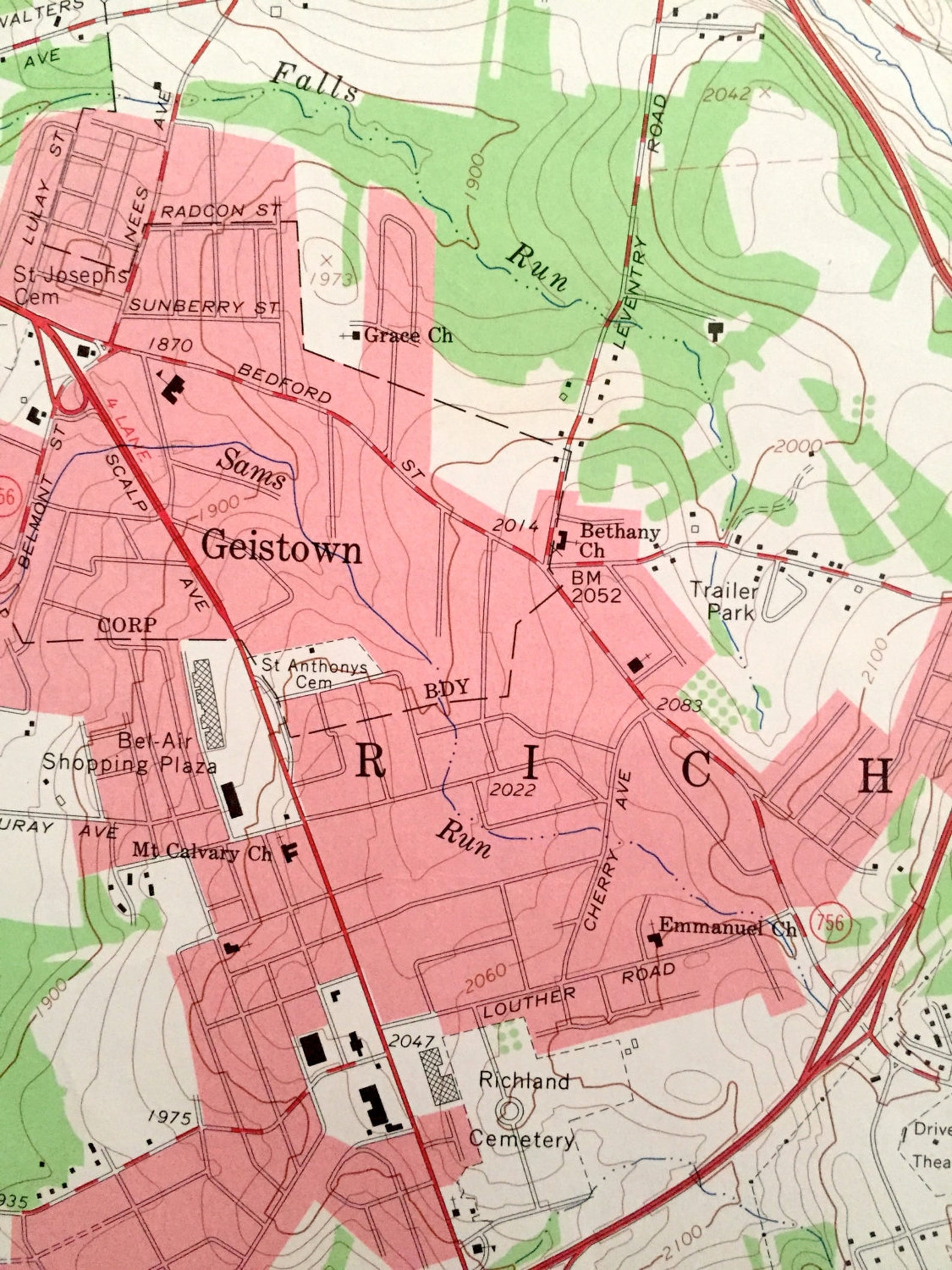 Antique Geistown Pennsylvania 1964 US Geological Survey Etsy