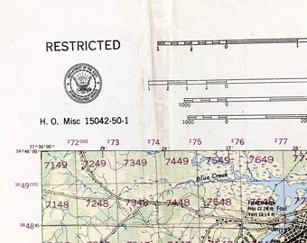 Carte Topographique Vintage USGS - Little Fishing Point, NC - 1951