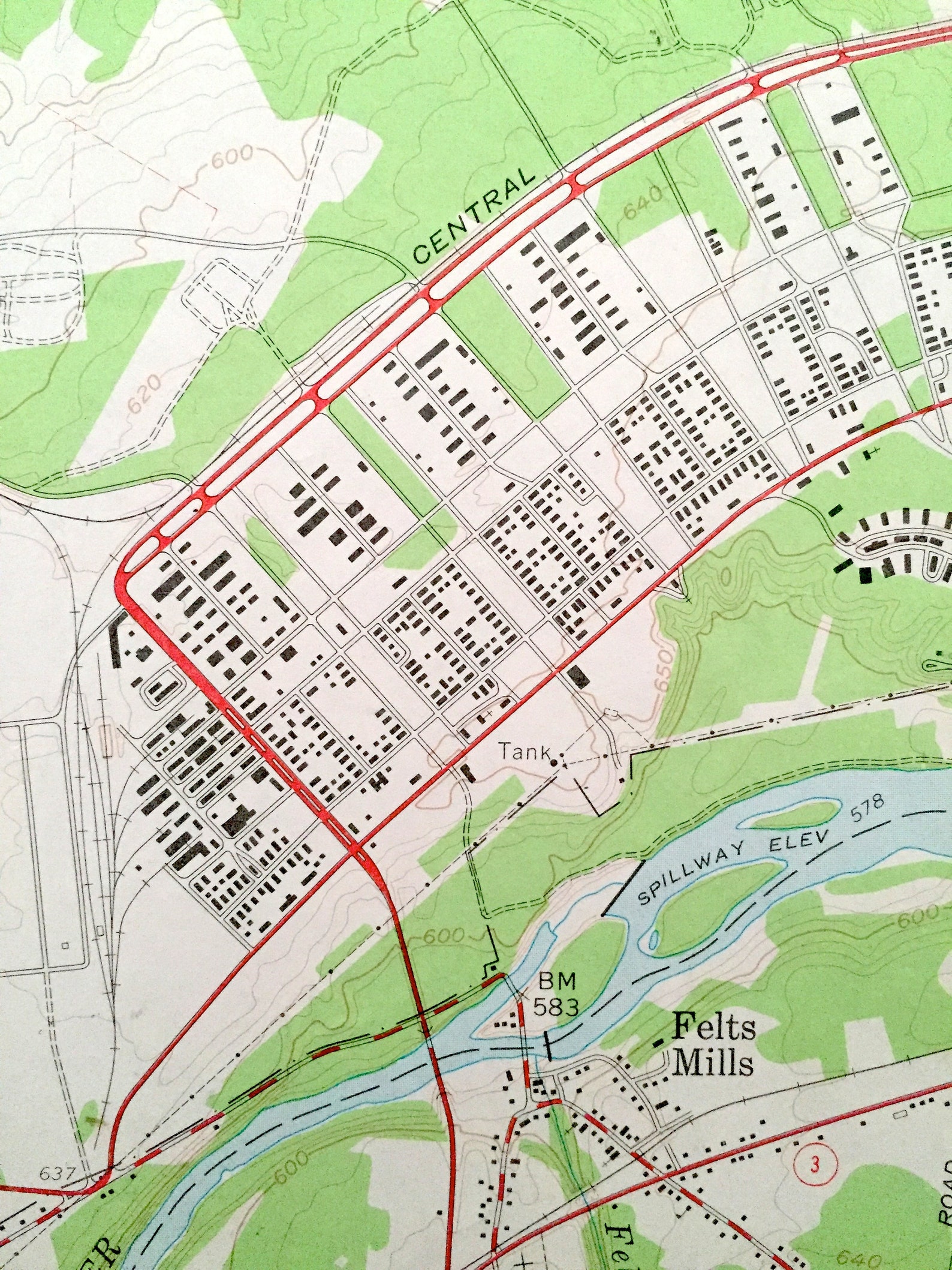 Antique Black River Nueva York 1958 Us Geological Survey Map Etsy España