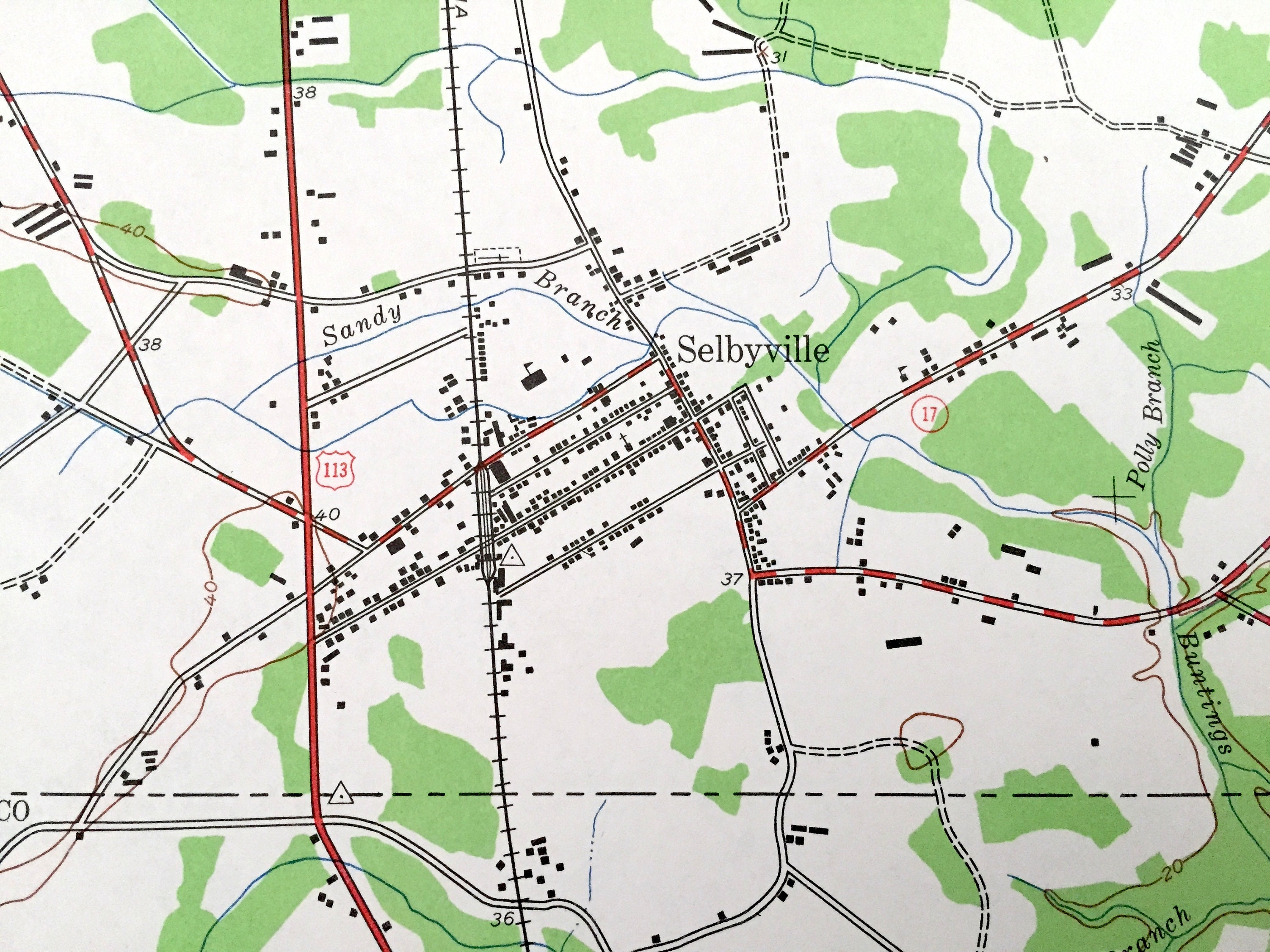Antique Selbyville Delaware 1943 US Geological Survey Etsy