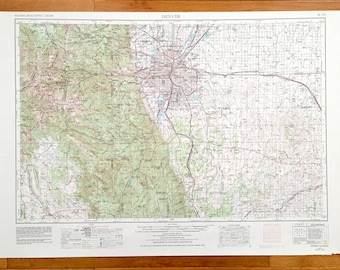 Antique Denver, Colorado 1953 US Geological Survey Topographic Map – Lakewood, Aurora, Englewood, Littleton, Boulder, Brighton, Northglen CO