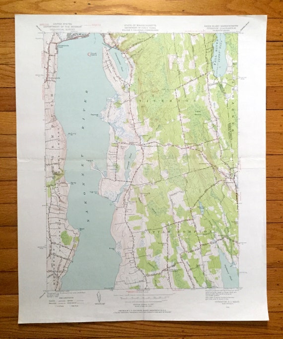 Antique Tiverton Rhode Island 1949 US Geological Survey Etsy
